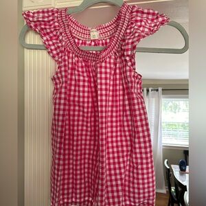 EUC JCrew Girls size 12 check summer top pink/white
